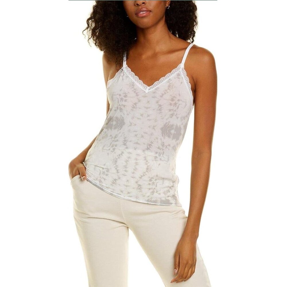 NWT! Honeydew Aiden Microfiber & Lace Lounge Camisole Cami L Grey Tie-Dye